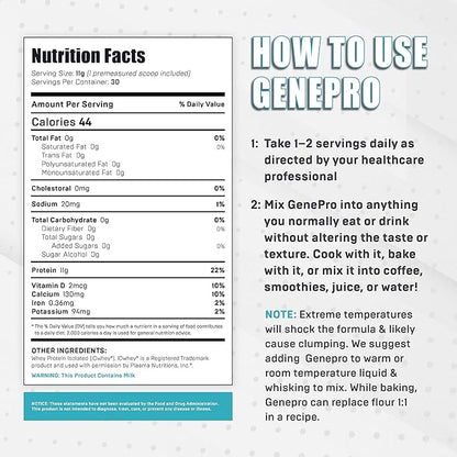 Unflavored Protein Powder - New Formula - Lactose-Free, Gluten-Free, & Non-GMO Whey Isolate Supplement Shake (3rd Generation, 30 Servings)