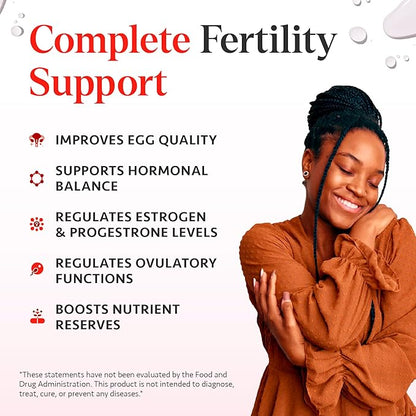 Ayurvedic Fertility Supplements for Women | Support Ovulation | Conception for Women | Egg Quality | CoQ10, Maca Root, Vitex, & Vitamins | Vegan | 90 Capsules - OSH Wellness