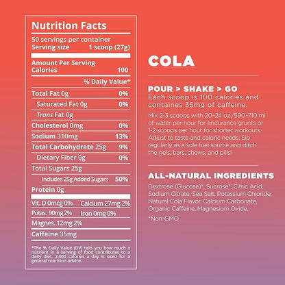 Tailwind Nutrition Endurance Fuel, Electrolyte & Hydration Sports Drink Mix Powder with Caffeine, Gluten-Free, Vegan, Colorado Cola, 50 Servings (Caffeinated)