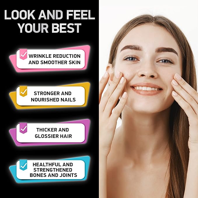 Hydrolyzed Liquid Collagen Peptides and Biotin - Hair Skin and Nails Collagen and Biotin Drops Supplement - Collagen Liquid for Women and Men - Lemon Collagen Type 1 and 3 Biotin Drop - 2-Pack, 2x60ml