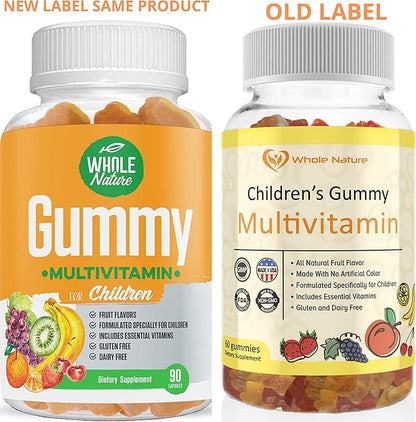 Kids Gummy Multivitamin - Complete Daily Essentials Childrens Vitamins and Minerals for Overall Wellness, 90 Gummies. Fruit Flavor, No Artificial Sugar, Dairy and Gluten Free