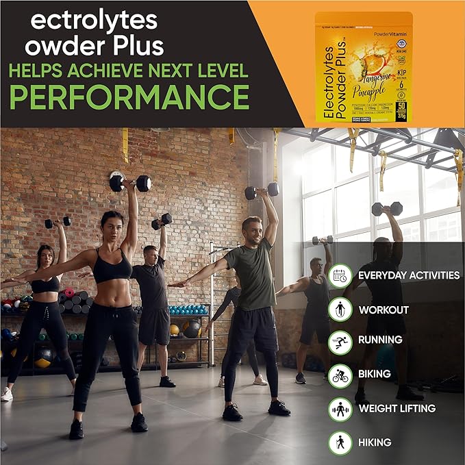 Electrolytes Powder Plus (50 Servings) Tangerine Pineapple Electrolyte Powder 0 Calorie Keto, 0 Sugar, No Maltodextrin,1000mg Potassium,120mg Calcium,120mg Magnesium, Hydration Powder