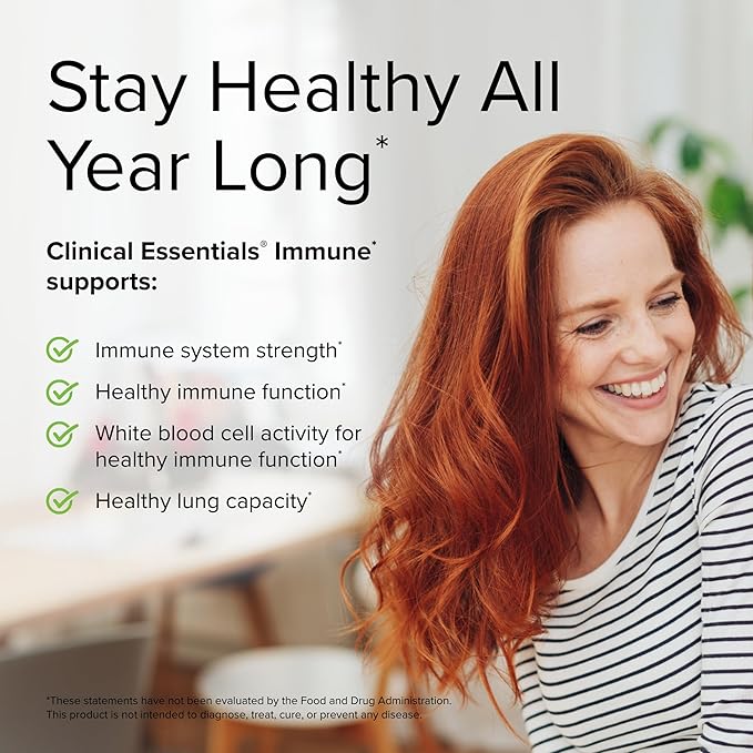 Terry Naturally Clinical Essentials Immune - 60 Capsules - Critical Vitamins & Minerals for Optimal Immune Support - Non-GMO, Gluten Free - 60 Servings