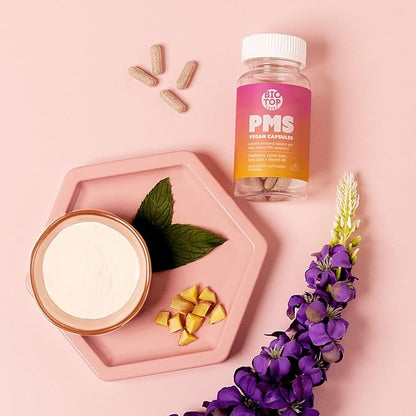 PMS Support Supplement for Women & PMS Relief, Hormone Balance & Menstrual Period Relief for Cramps, Bloating & Mood Swings with Chasteberry, Vitamin B6, Lemon Balm, Dong Quai, 30 Count