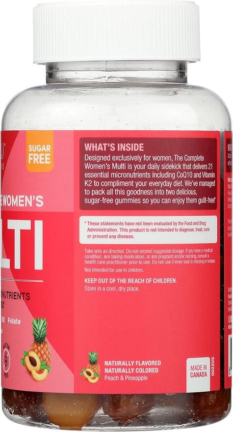The Complete Womens Multi Gummies Peach & Pineapple Flavour, Sugar Free, 60 Pieces (Pack of 3)