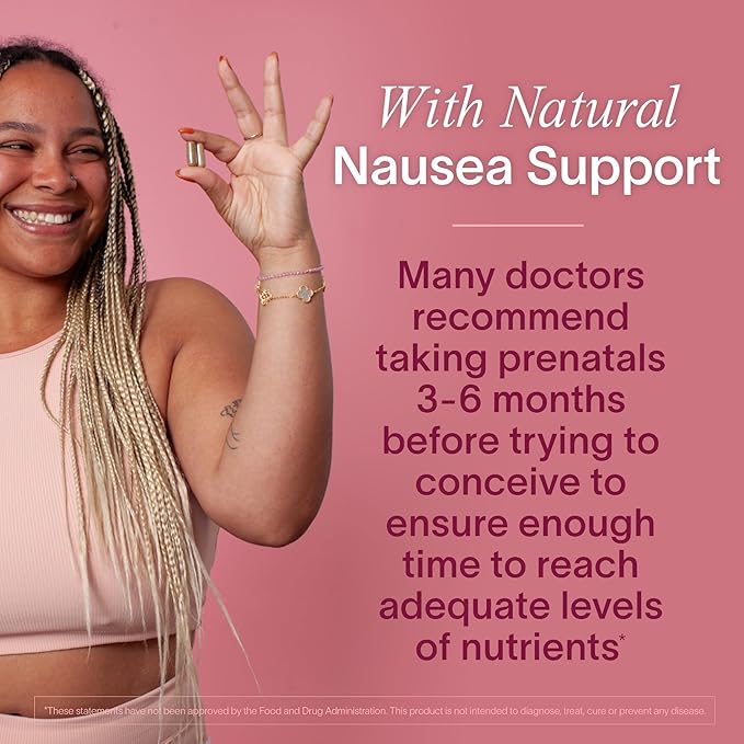 Prenatal Multivitamin | Conception, Pregnancy & Postpartum | Key Ingredients Including DHA, Folate & Iron | Expertly-Formulated & Tested | Designed for Absorption with Nausea Support, 60 Ct