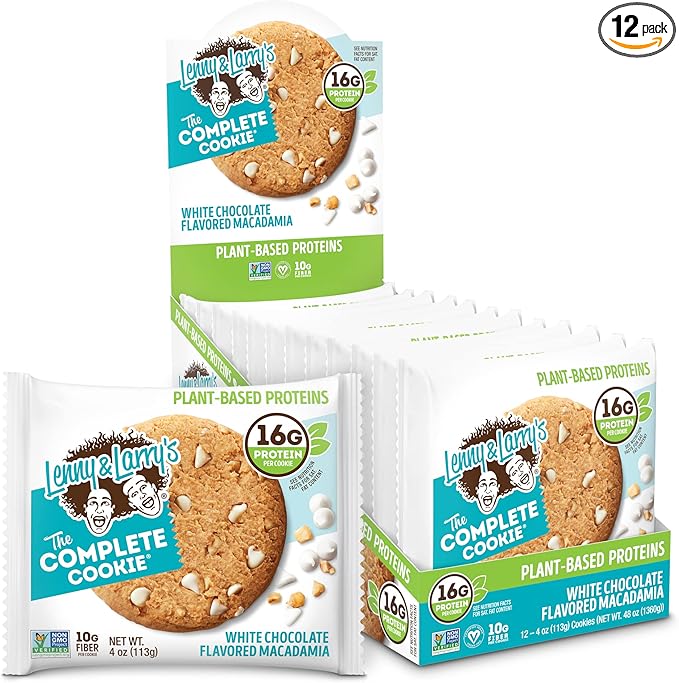 Lenny and Larry's The Complete Cookie, White Chocolate Macadamia, 4 Ounce (Pack of 12)
