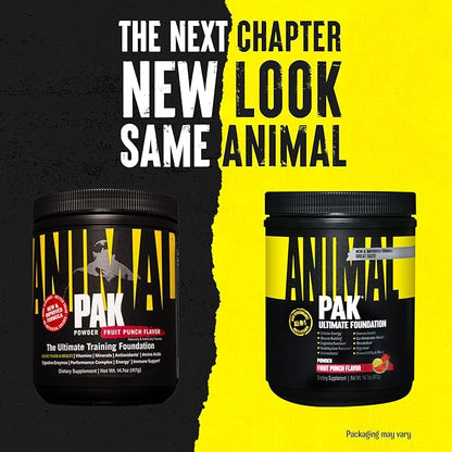 Animal Pak - Convenient All-in-One Vitamin & Supplement Powder - Zinc, Vitamins C, B, D, Amino Acids, Immune Support, Digestive Enzymes, and More - Daily Multivitamin for Women & Men - 60 Scoops