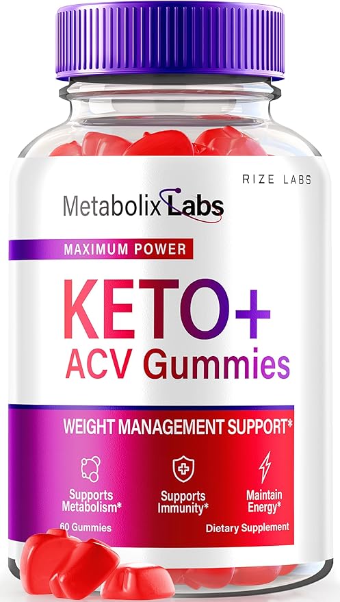 - Metabolix Labs Keto Plus ACV Gummies - Weight Management Support Apple Cider Vinegar Supplement (60 Gummies)