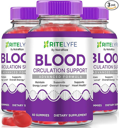 (3 Pack) RiteLyfe Gummies, Official Rite Lyfe Blood Gummies, All Natural Stabilizer to Maintain Stable Healthy Levels and Overall Wellness, Premium Formula RiteLyfe Gomitas Review (180 Gummies)