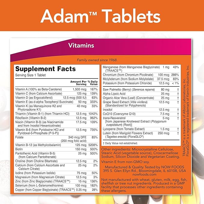 NOW Foods - ADAM Superior Men's Multi - 180 Softgels