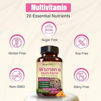 Best Multivitamin for Women | Completely Women's Multivitamins & Multiminerals with Over 20 Vitamins A, C, D, E, B12, Zinc & More Vitamins for Women | Energy, Focus & Immune Health. 120 Capsules