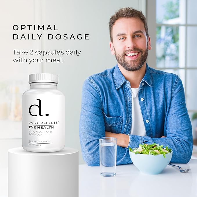 Eye Health Supplements for Adults - Eye Vitamins for Vision Care with Vitamin A, Zinc, Lutein, Milk Thistle, & Taurine - Vegan Dietary Supplements for Women & Men, 60 Capsules