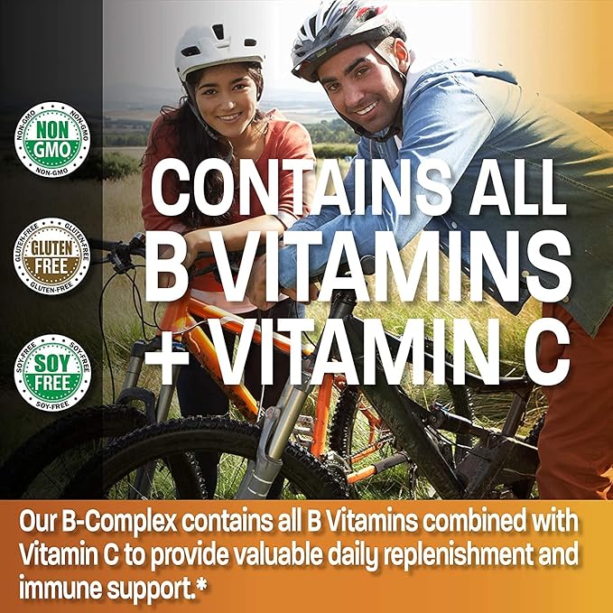 Bronson Vitamin B Complex with Vitamin C - Immune Health, Energy Support & Nervous System Support - Non-GMO, 250 Vegetarian Capsules