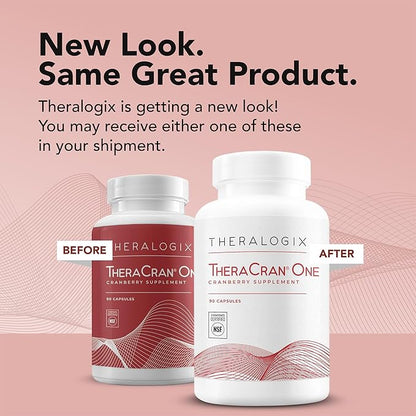 Theralogix TheraCran One Cranberry Capsules - 90-Day Supply - Supplement for Men & Women - to Support Urinary Tract Health* - 36mg Soluble PACs per Capsule - NSF Certified, 90 Count (Pack of 1)