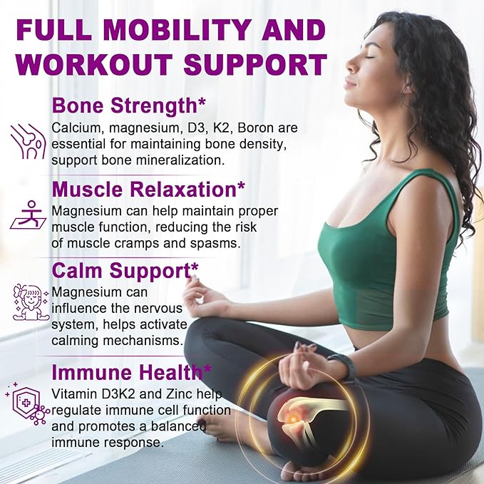 Sugar-Free Calcium Citrate Gummies 1000mg w/Vitamin D3 K2, Magnesium, Zinc, Boron, Manganese, Copper for Bone, Muscle & Immune, Ultimate Absorption Calcium Supplement for Women & Men - Vegan, 120 Cts