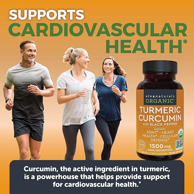 Organic Turmeric Supplement 1500 mg - Turmeric Pills for Joint Support and Cellular Defense - Turmeric Curcumin with Black Pepper for Increased Absorption - High Potency Turmeric Curcumin Supplement