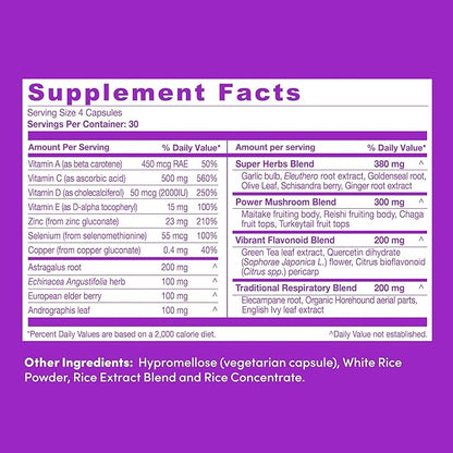 Further Food Ultimate Immune Support Vitamin C, D, E and Zinc + Natural Immunity Booster Multivitamin Herbal Supplement Elderberry & Echinacea, Daily Immune Defense & Antioxidant Support.