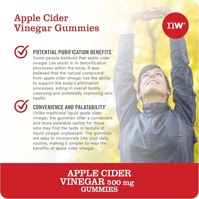 NatureWise Apple Cider Vinegar Gummies - 500mg ACV Gummies with Vitamin B12 - Apple-Pineapple Flavor - Support for Energy & Gut Health - Vegan, Gluten-Free, Non-GMO - 60 Gummies[2-Month Supply]