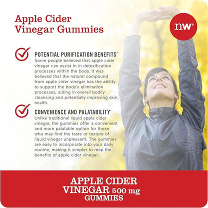 NatureWise Apple Cider Vinegar Gummies - 500mg ACV Gummies with Vitamin B12 - Apple-Pineapple Flavor - Support for Energy & Gut Health - Vegan, Gluten-Free, Non-GMO - 180 Gummies[6-Month Supply]