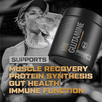 HOSSTILE Glutamine, Fermented L Glutamine Powder for Men & Women, Enhance Muscle Recovery, Support Protein Synthesis, Post Workout Recovery Drink, Unflavored, 60 Servings