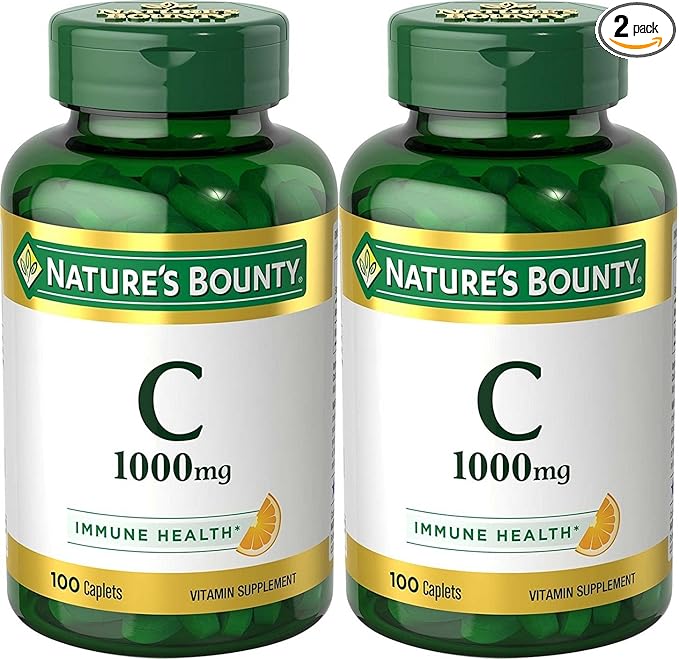 Nature's Bounty Vitamin C Pills and Supplement, Supports Immune Health, 1000mg,100 Count (Pack of 2)