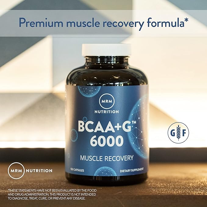 MRM - BCAA+G 6000, Ultimate Muscle Post-Workout Recovery Formula, Supports Muscle Size & Strength, Recovery, Reduces Fatigue & Muscle Soreness (150 Capsules)
