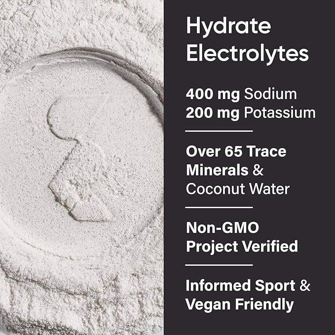 Sports Research Hydrate Electrolytes Powder - Sugar-Free & Naturally Flavored with Vitamins, Minerals, and Coconut Water - Supports Hydration - Passion Fruit