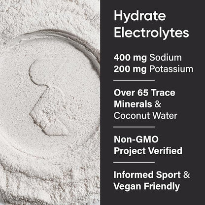 Sports Research Hydrate Electrolytes Powder - Sugar-Free & Naturally Flavored with Vitamins, Minerals, and Coconut Water - Supports Hydration - Passion Fruit