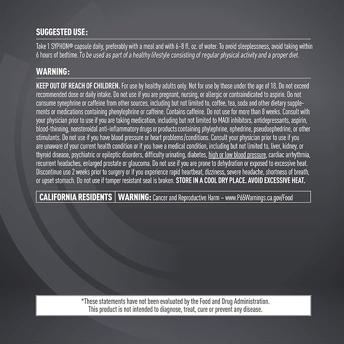Core Active Syphon Thermogenic Fat Burner for Men, Keto Pills, Advantra Z for Energy, Focus, Appetite Control, Increase Metabolism Muscle Toning Supplements, Weight Loss Pills for Women - 60 Capsules