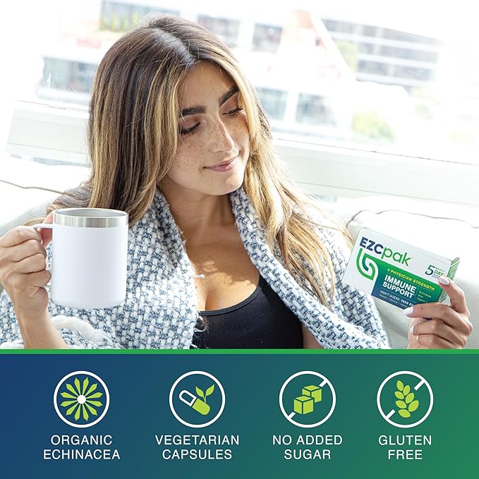 EZC Pak 5-Day Tapered Immune Support Booster - Vitamin Immune Support Supplement, Echinacea, Zinc Vitamin C, Vitamins for Immune System Support, Immune Boosters for Adults - Immune Support Vitamins