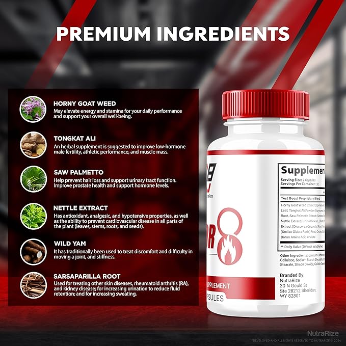 Vigor 8 for Men, Vigor 8 Pills Male Enhancing Formula, Vigor Eight Supplement Capsules Test Boost, Vigor8 Stamina Booster Reviews Horny Goat Weed Tongkat Ali (60 Capsules)