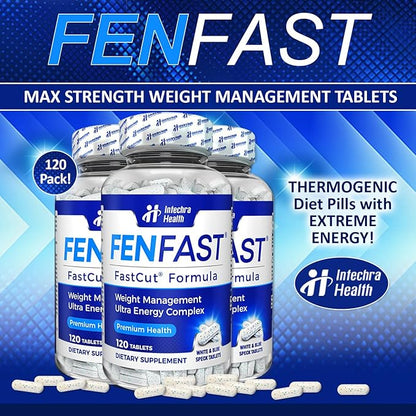 Diet Pills That Work for Weight Management Best Diet Pills + Powerful Energy Boost 120 White Blue Tablets