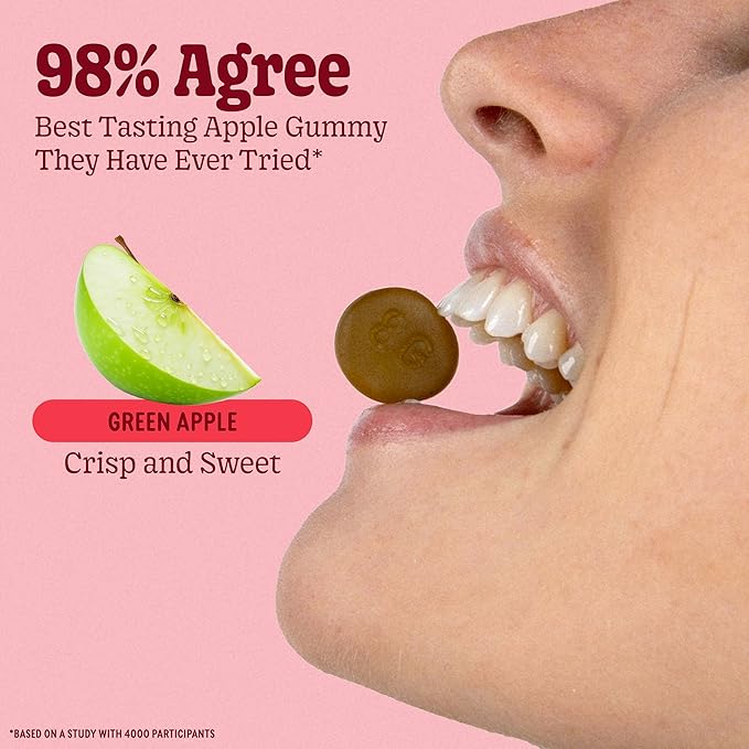 8Greens Supergreens Gummies | Super Greens Powder Superfood Gummy for Metabolism, Immunity & Focus, Digestive Health Enzymes, Organic: Chlorella, Spirulina, Aloe Vera, Apple Flavor, 50 Count