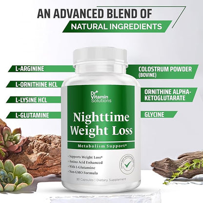 DR. Vitamin Nighttime Fat Burner Supplements - Appetite Suppressants for Weight Loss - Night-Time Fat Burner for Women and Men Supporting Sleep & Relaxation - Metabolism Booster Weight Loss Pills - 30
