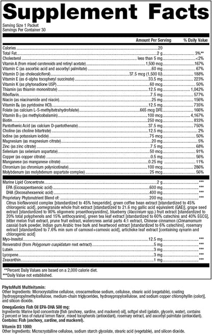 Metagenics Wellness Essentials Daily Packs - 30 Daily Multivitamin Packs - Heart Health Support* - with Vitamin A, C, D, E - Omega-3 Fatty Acids - Non-GMO & Gluten Free - 30 Packets