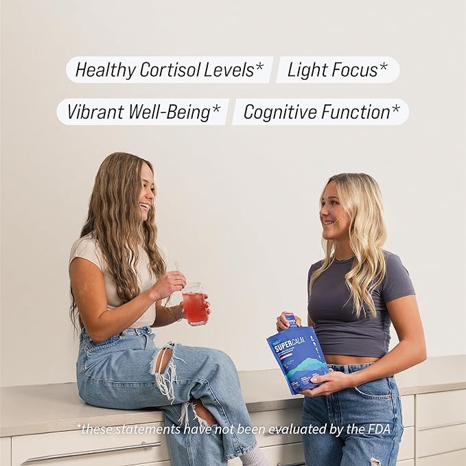 Nello Supercalm Powdered Drink Mix, Raspberry Lemonade, L Theanine, Ksm-66 Ashwagandha, Magnesium Glycinate, Vitamin D 3, Supplements for Relaxation & Focus, No Sugar, Non GMO, On The Go, (2-Pack)