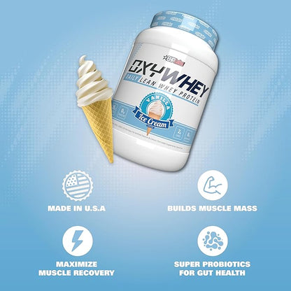 EHP Labs OxyWhey Whey Protein Isolate Powder - 25g of Whey Isolate Protein Powder, Meal Replacement Shake, Sugar Free Protein Powder - 25 Serves (Vanilla Ice Cream)