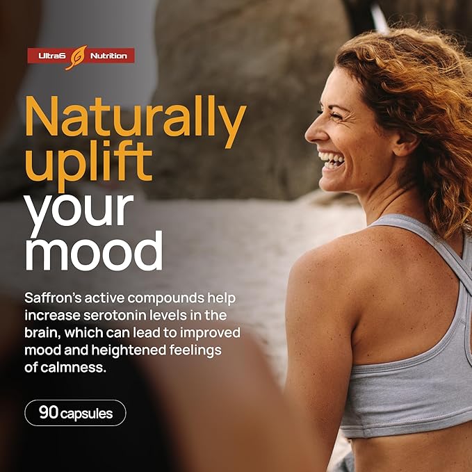 Happy Saffron Supplements - 100% Pure Saffron Extract Supplement - Mood Enhancer for Women & Men - Saffron Supplements for Eye Health Support - Saffron Supplement - Saffron Capsules - 90 Servings