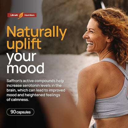 Happy Saffron Supplements - 100% Pure Saffron Extract Supplement - Mood Enhancer for Women & Men - Saffron Supplements for Eye Health Support - Saffron Supplement - Saffron Capsules - 90 Servings