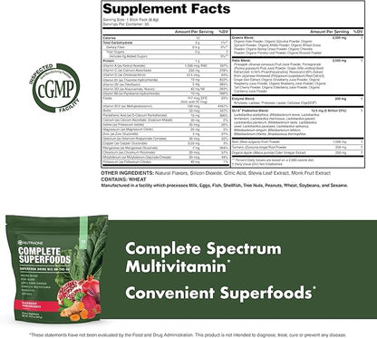 Complete Superfoods, Complete Spectrum Multivitamin, Greens and Reds Blend, Enzymes, Probiotics (Raspberry Pomegranate, 30 Stick Packs)