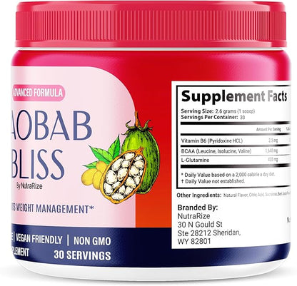 Baobab Bliss Powder, The Secret Native African Coffee, Baobab Bliss Detox to Support Fitness & Healthy Lifestyle, All Natural Fiber Supplement, BaobabBliss Organic Review (30 Servings)