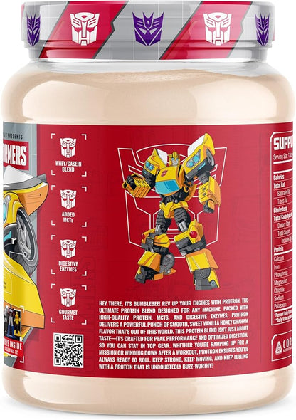 Core Nutritionals | Transformers Protron Protein Blend Nutritional Supplement Formula (Free Prize Inside - Bumblebee) - for Adults Ages 18+ (2 Pounds, Vanilla Honey Graham)