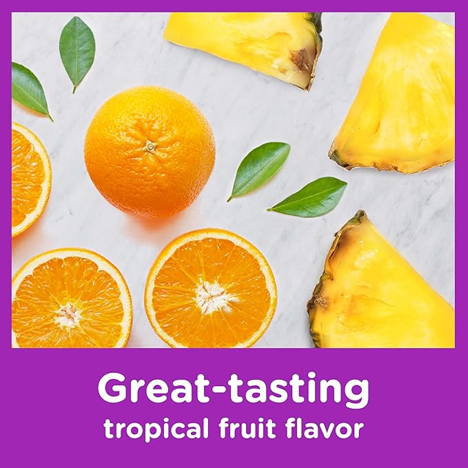 Zarbee's Kids Immune Support, Vitamin C, D & Zinc Daily Immunity Vitamins for Children 4+ Years, Natural Tropical Fruit Flavor, 28 Chewable Tablets