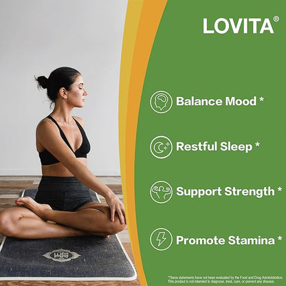 Lovita KSM-66 Ashwagandha | Highly Concentrated 22,500mg Equivalent | 5% Withanolide | 95% Black Pepper Piperine | Stress Relief & Energy Support | Vegan, Gluten Free | 130 Capsules