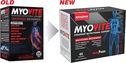 Myogenix Myovite Multivitamins for Athletes - High Performance Vitamins For Men and Women Athletes, Easy-to-Swallow Daily Vitamins (44 Packets/Box)