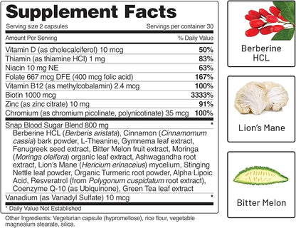 Snap Supplements Blood Sugar Blend - Support Healthy Blood Sugar, 180 Count