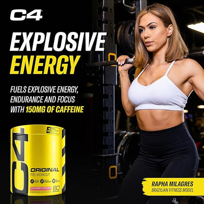 Cellucor C4 Original Pre Workout Powder Strawberry Margarita | Vitamin C for Immune Support | Sugar Free Preworkout Energy for Men & Women | 150mg Caffeine + Beta Alanine + Creatine | 60 Servings
