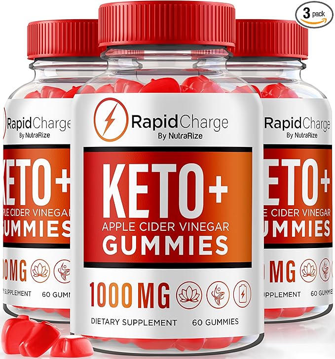 (3 Pack) Rapid Charge Keto ACV Gummies, Premium Rapid Charge Keto + ACV Gummies to Support Overall Health, All Natural Apple Cider Vinegar, Keto Plus ACV Gummy Formula, Gomitas Review (180 Gummies)