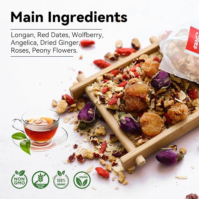 Laicuherb Natural Womb Fertility Tea for Women Ovary and Uterus Cleanse, Womb Detox Fibroid Tea Helps with Hormone Balance and Get Pregnant Fast for Women, Pcos Tea for Period Regularity 10 Teabags